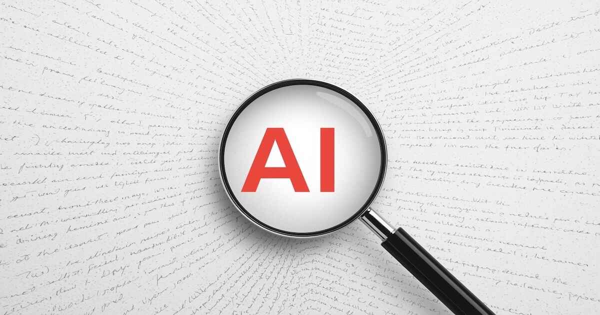 Cover image showing a magnifying glass zooming in on "AI".